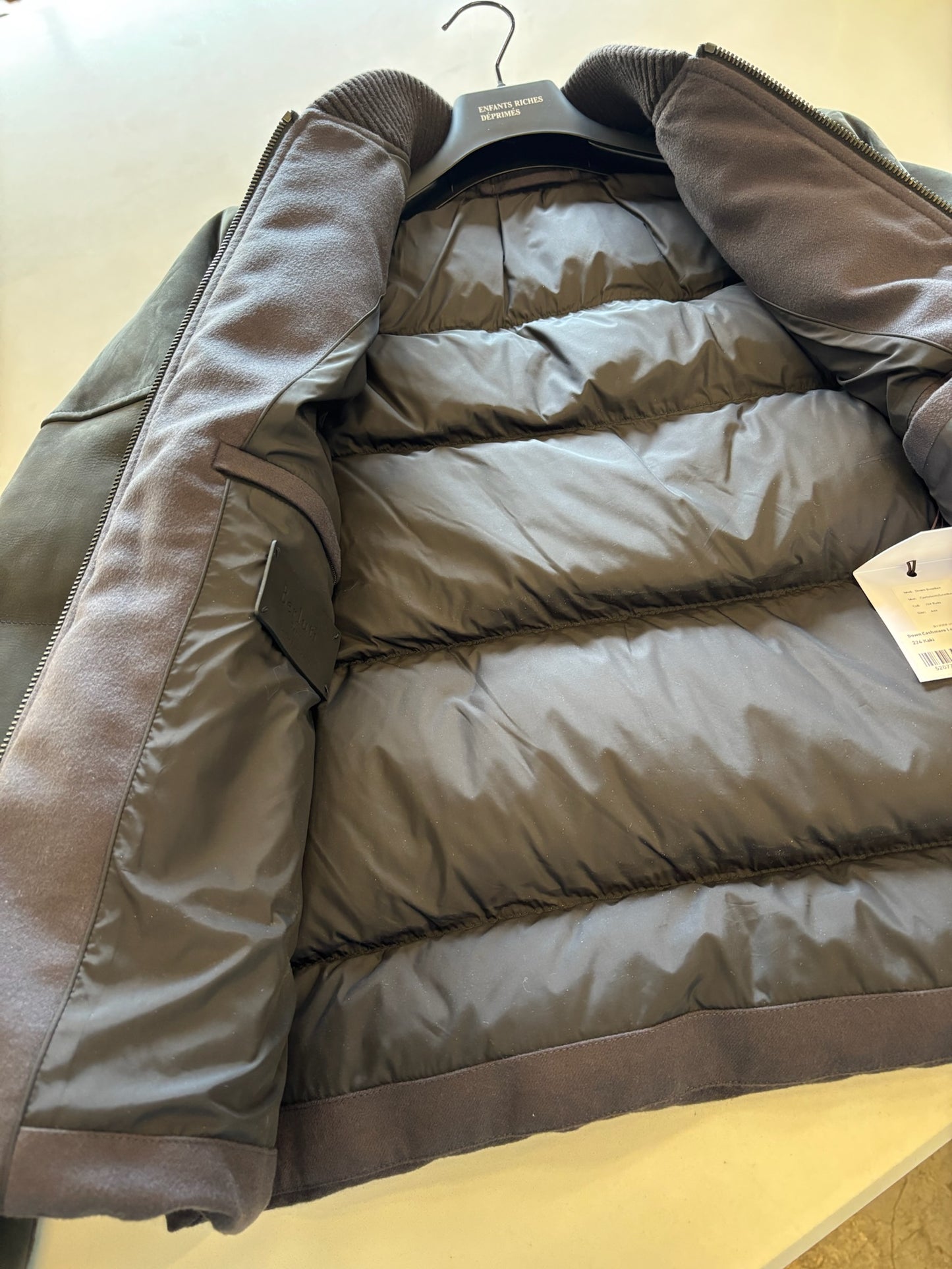 Berluti 17AW leather suede puffer jacket