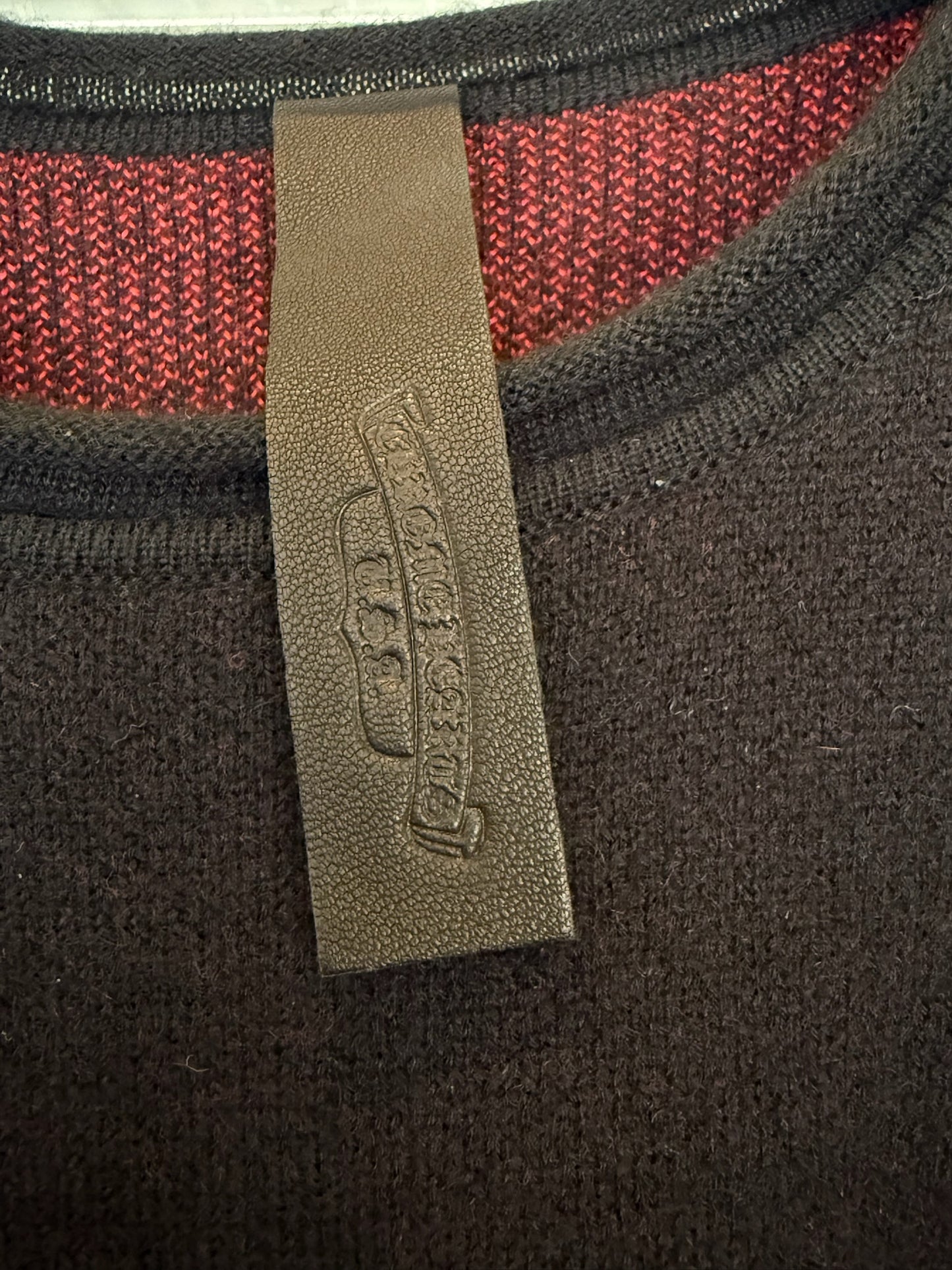 Chrome Hearts Cashmere Sweater Triple Cross Leather Patches