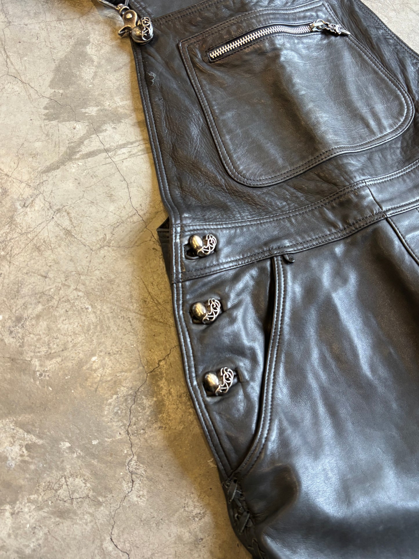 Chrome Hearts 1 of 1 VIP Order Leather Overalls