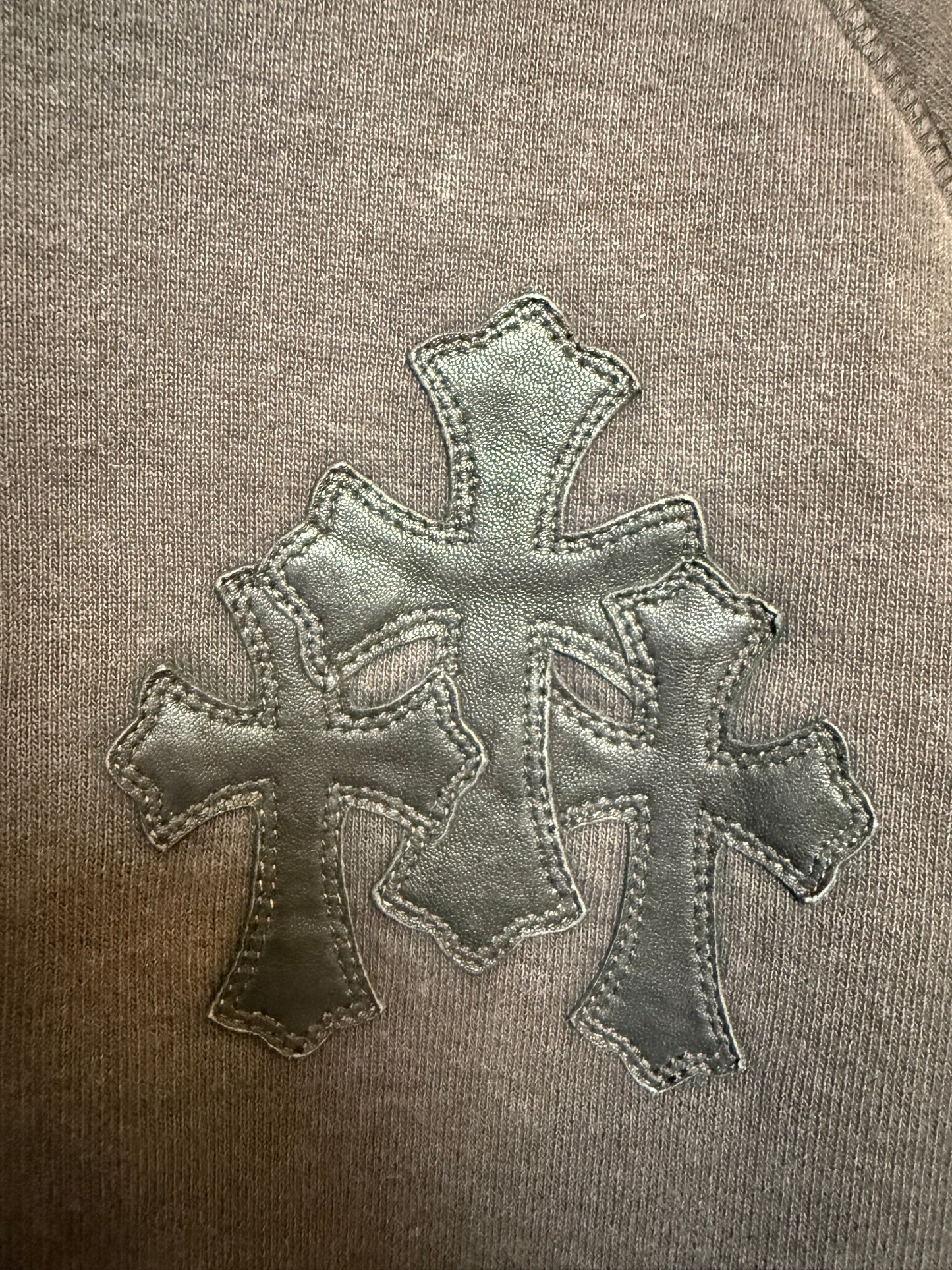 Chrome Hearts paperjam triple cross patches zip up hoodie