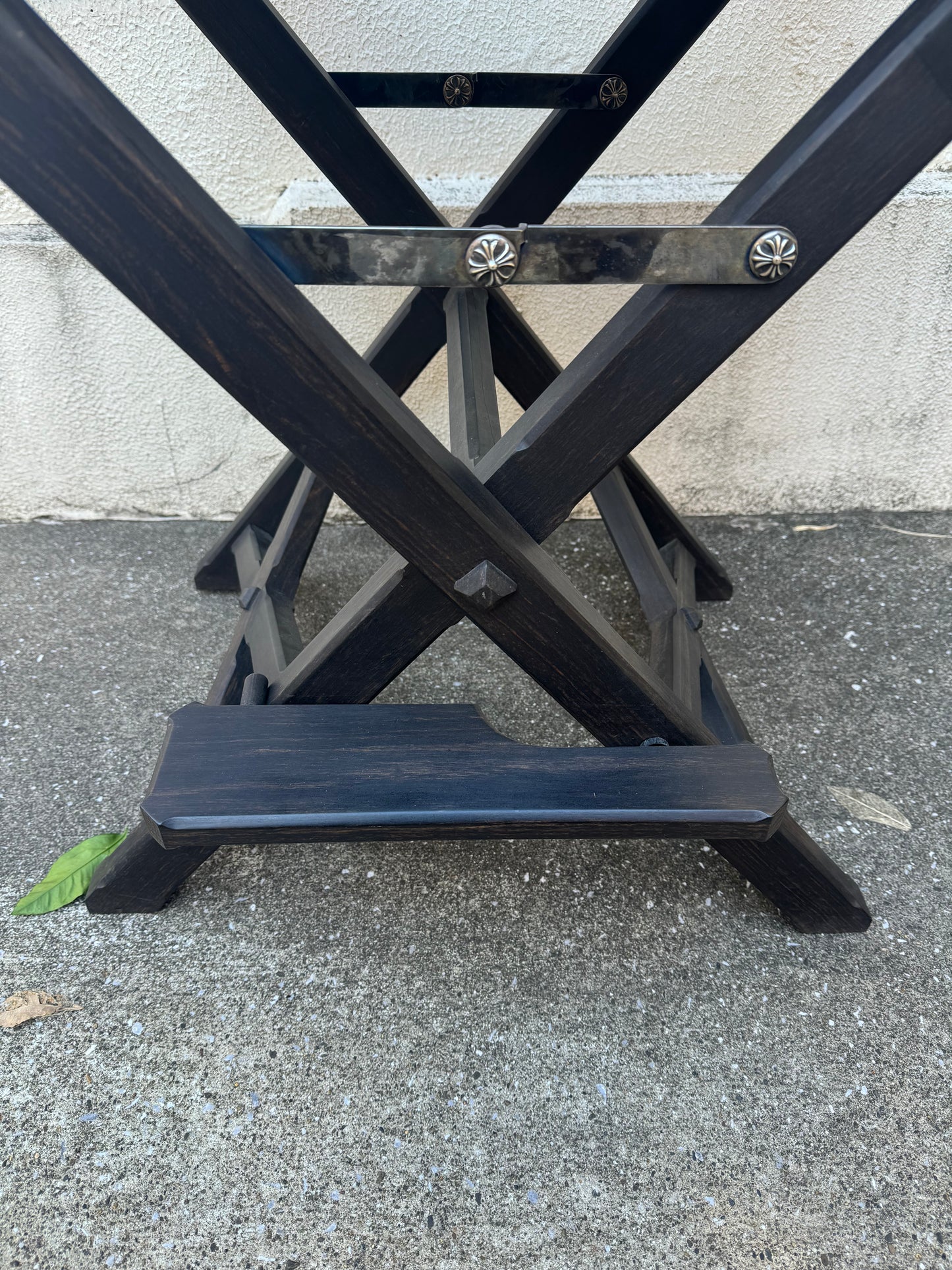 Chrome Hearts Ebony Leather Cross Patches Chair