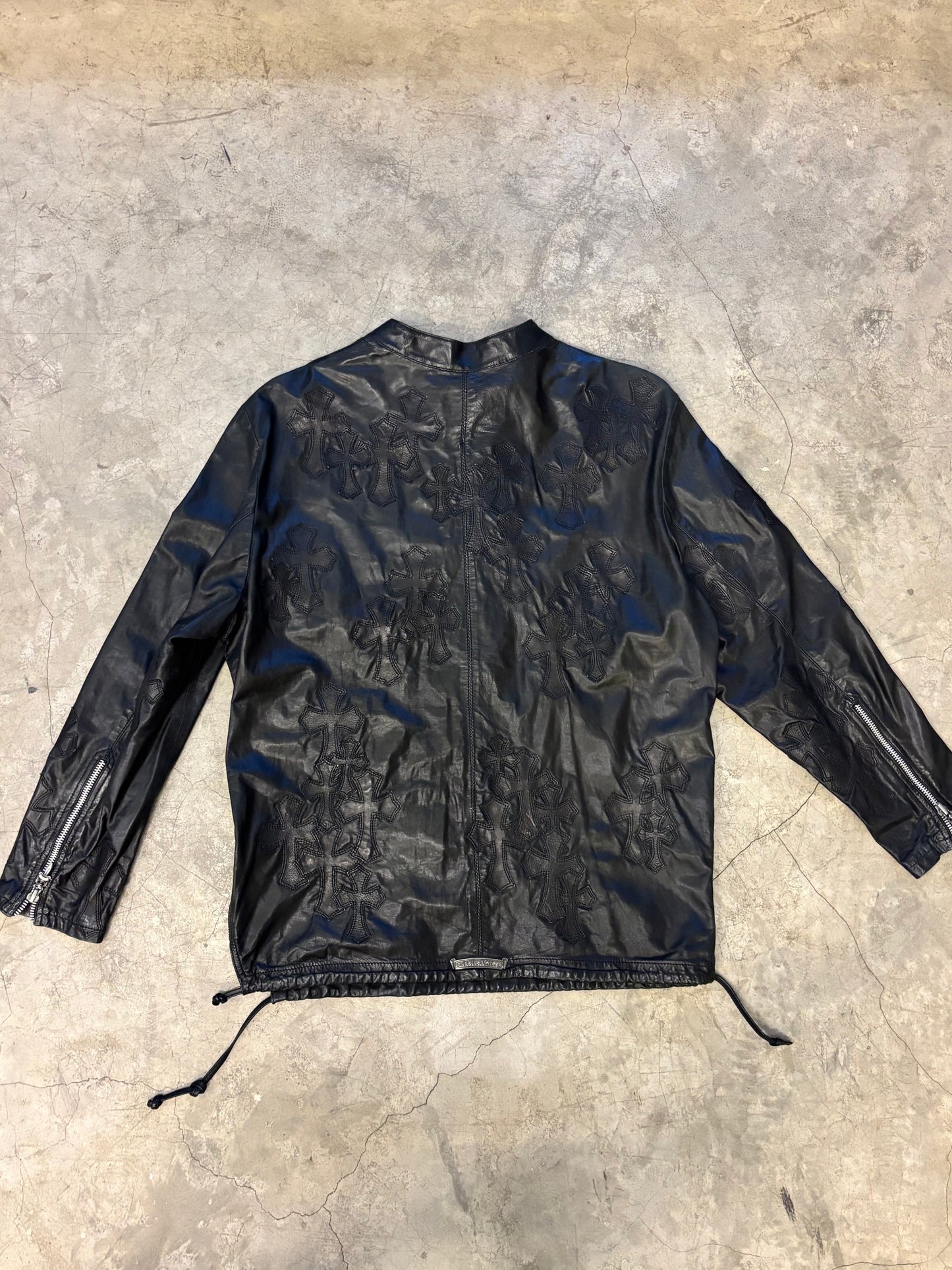 Chrome Hearts 1 of 1 Full Patches Leather EZ Rider Pullover Jacket