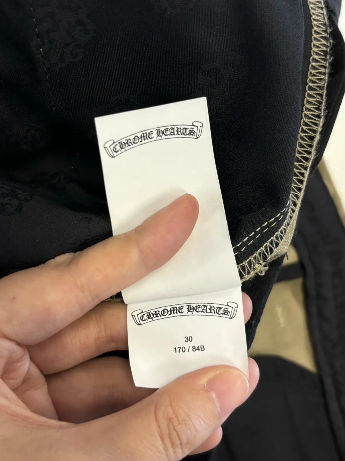 Chrome Hearts Cross patches checkered khaki chino pants