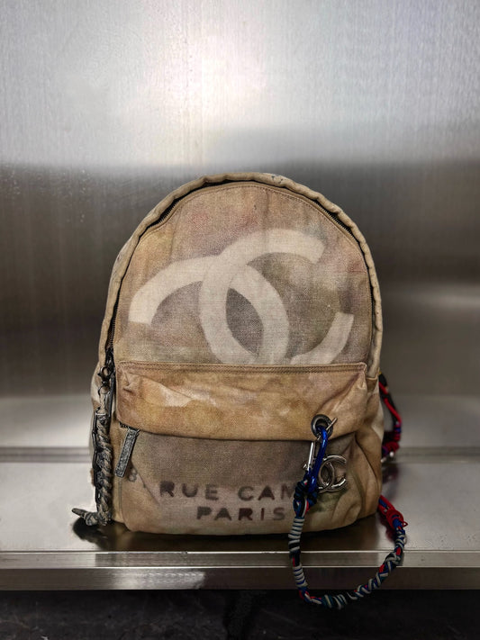 2014 Large Beige Multicolor Graffiti Art school Backpack