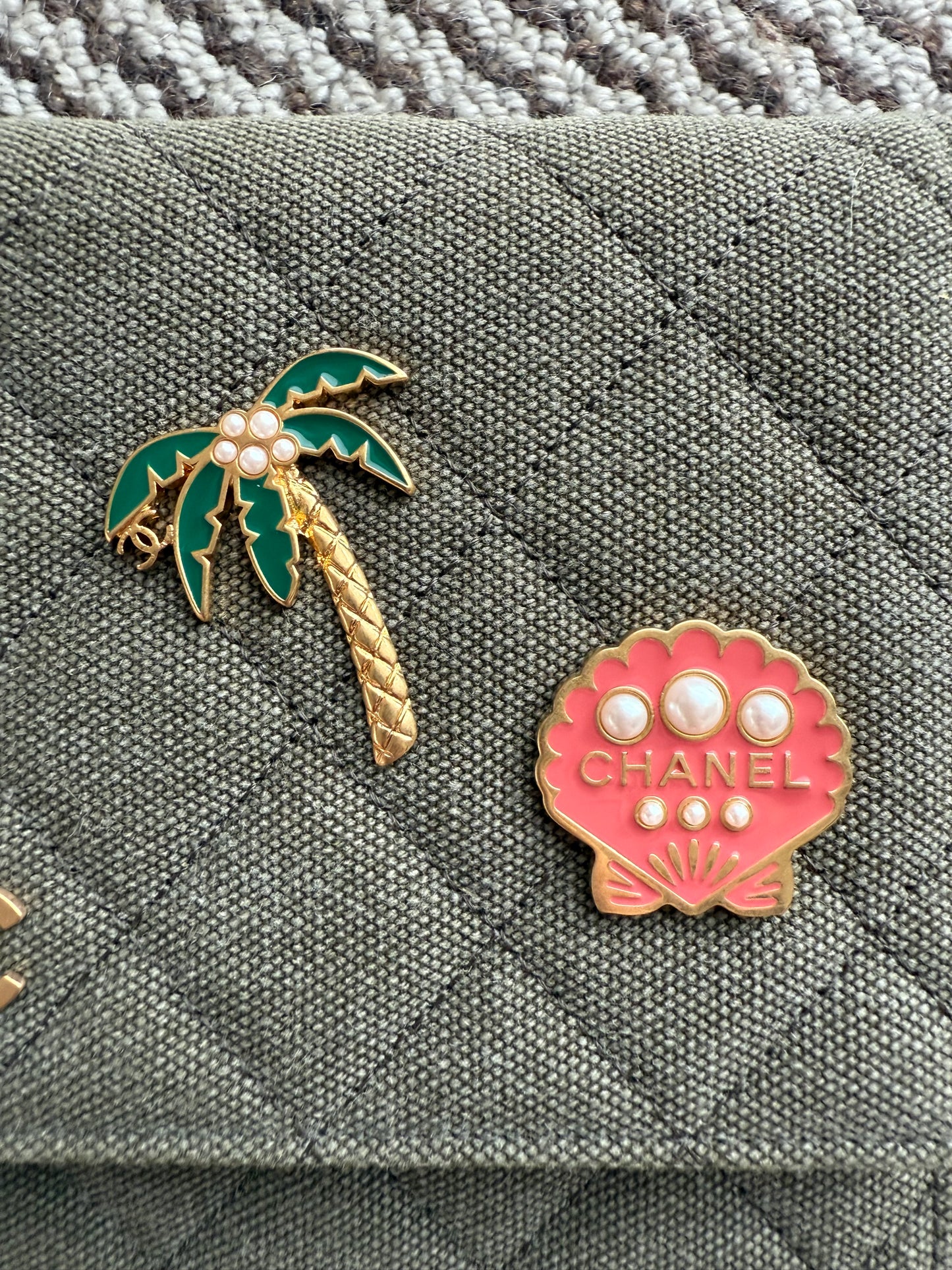 Chanel Embellished WOC Quilted Canvas Wallet on Chain bag