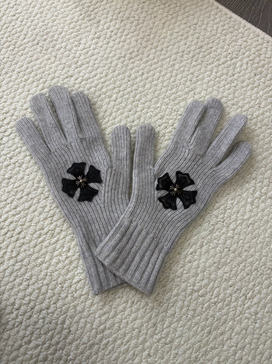 Chrome Hearts cross patches cashemere gloves