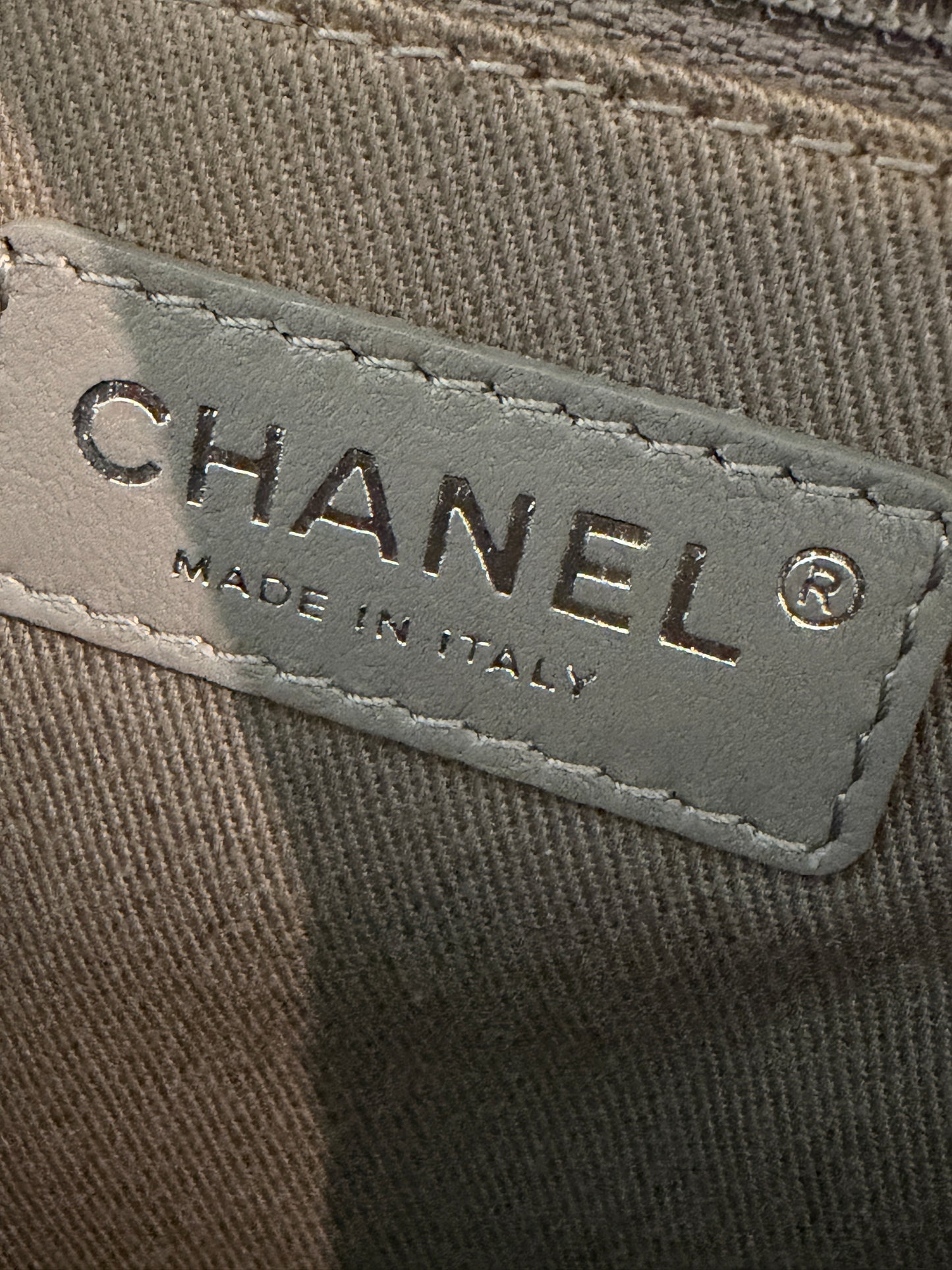 Chanel 2014 Art School Small Grey Graffiti Canvas Backpack