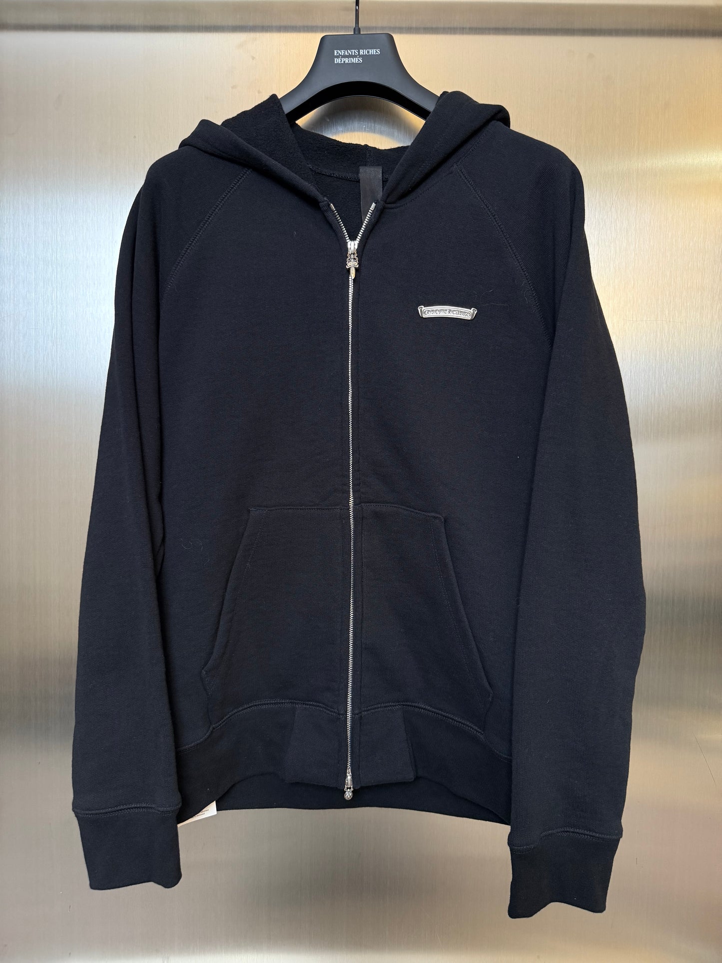 Chrome Hearts triple cross embroidery zip up hoodie