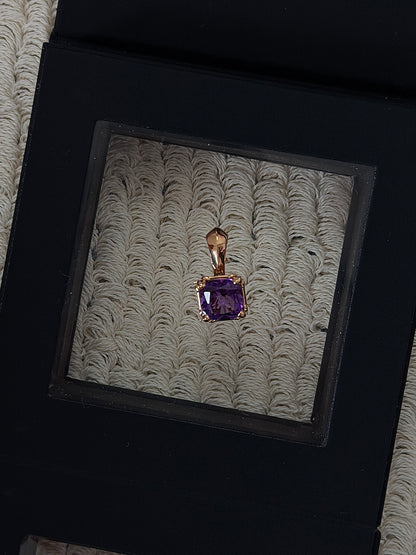 Chrome Hearts 22k Gold Cock-tail Purple Diamond Pendant