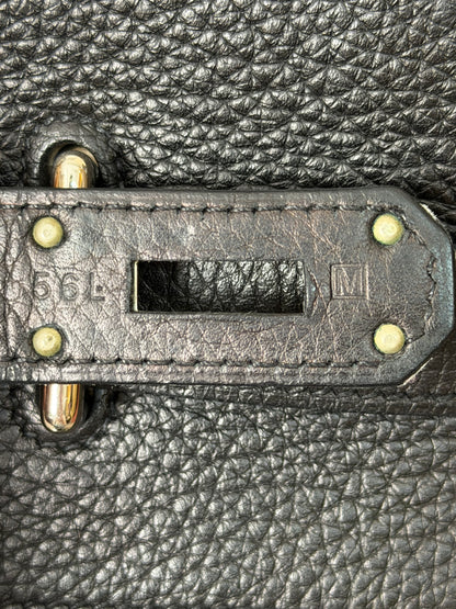 Hermes Kelly 50 Black Taurillon Clemence Leather Palladium Hardware Handbag