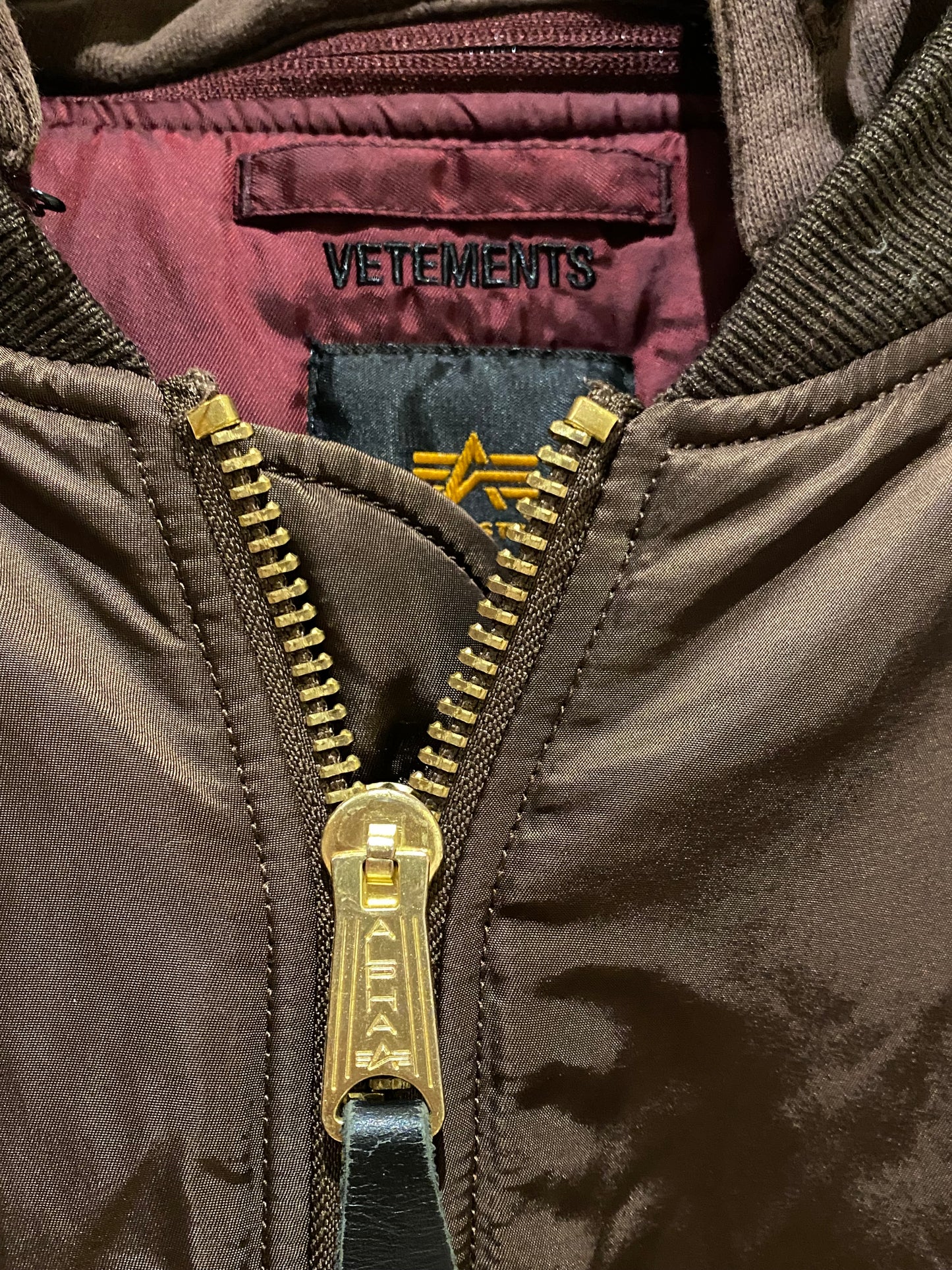 Vetements SS17 Reversible bomber jacket Alpha industries