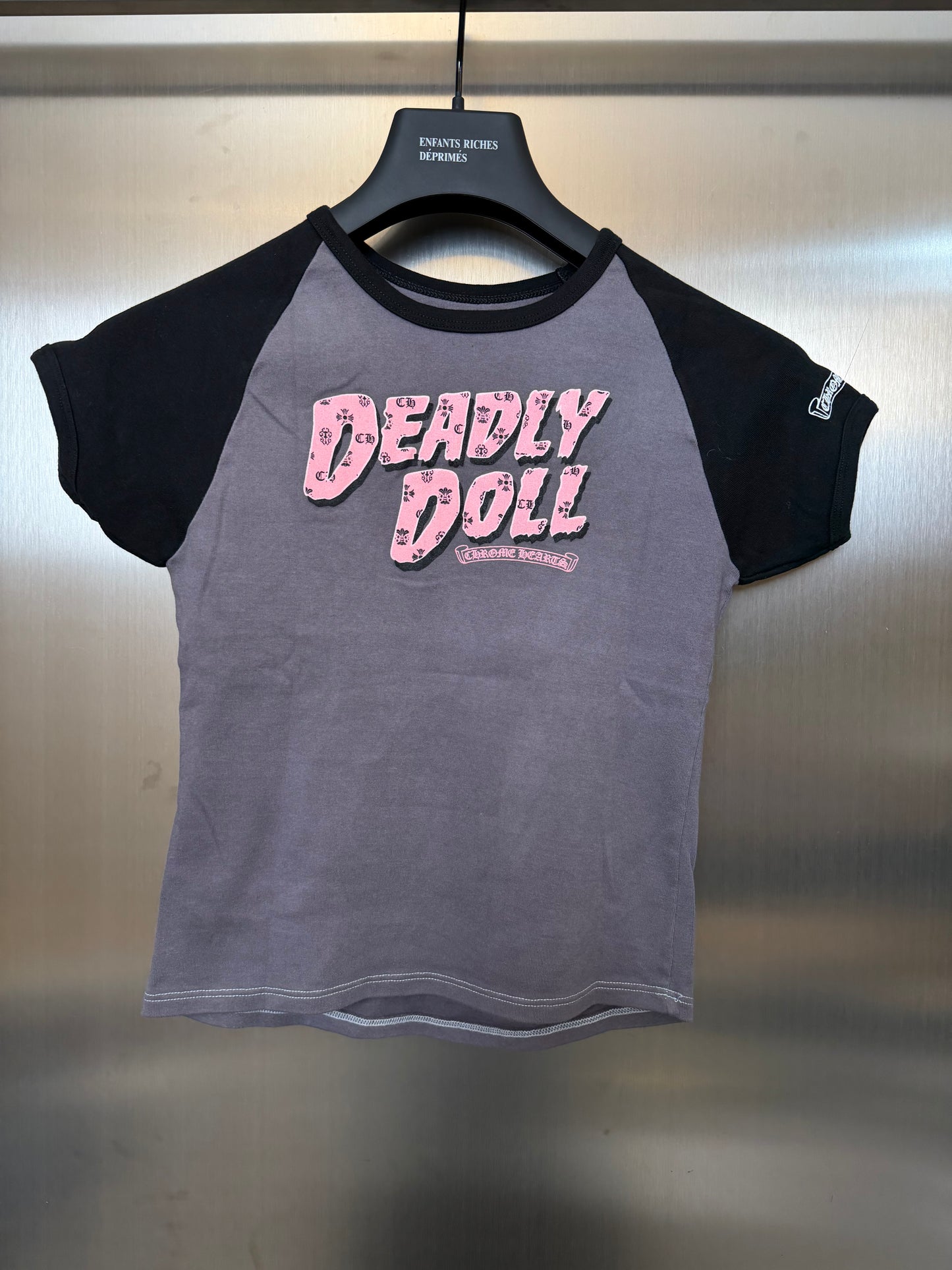 Chrome Hearts Deadly Doll Grey Baby Tee