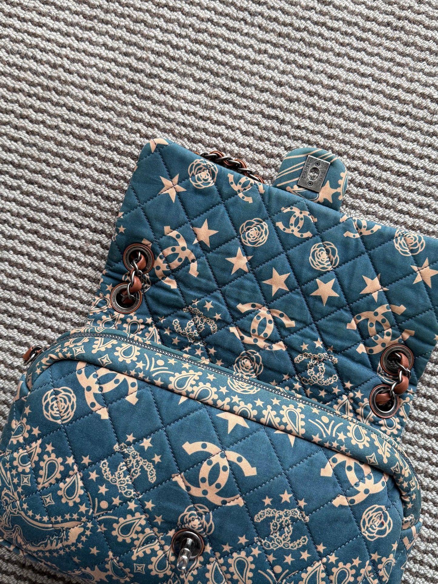 Chanel 2014 Paris Dallas Metiers D’art Bandana Medium Classic Flap