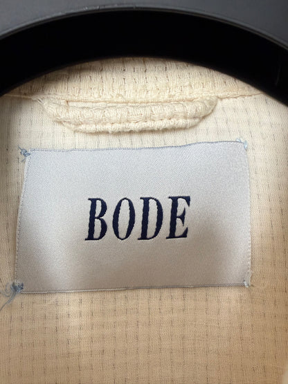 BODE Off-White Basket Weave Zip-Up Jacket