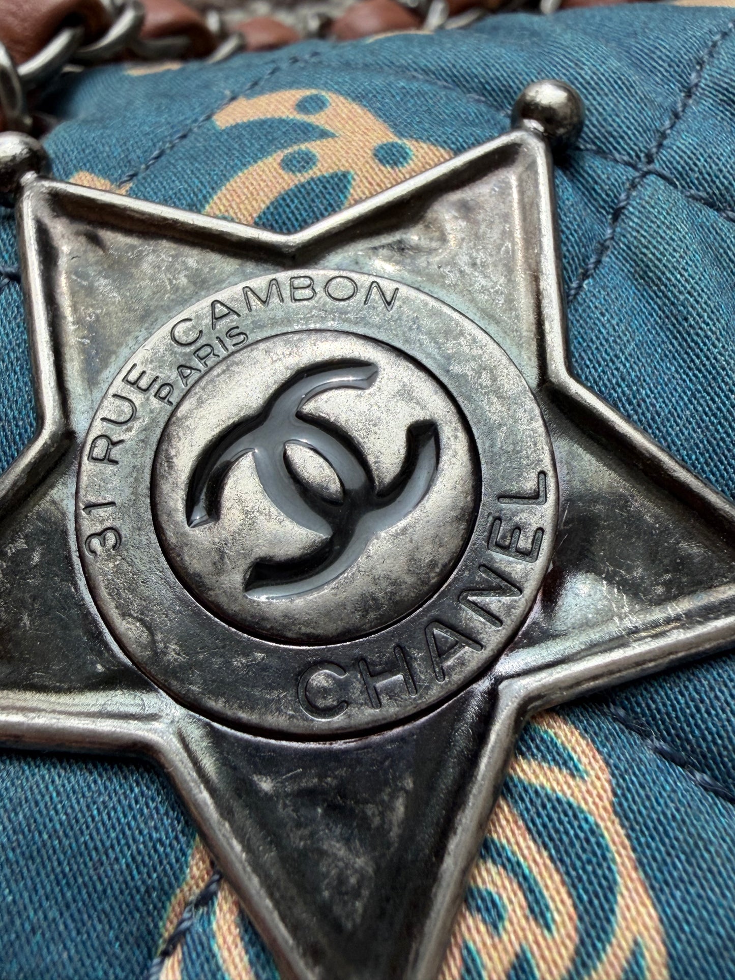 Chanel 2014 Paris Dallas Metiers D’art Bandana Medium Classic Flap