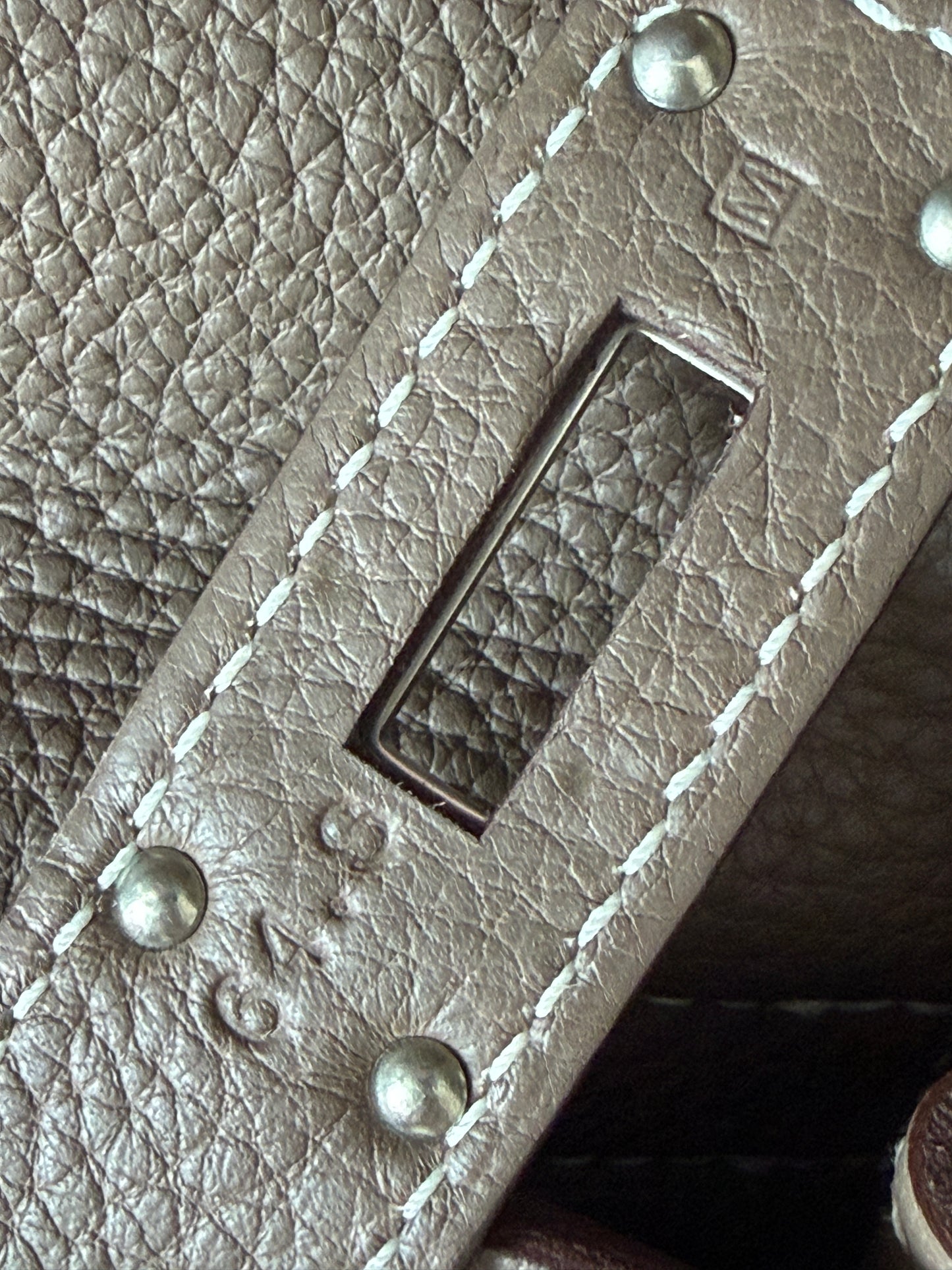 Hermes Kelly Shoulder Etoupe Togo Leather HW