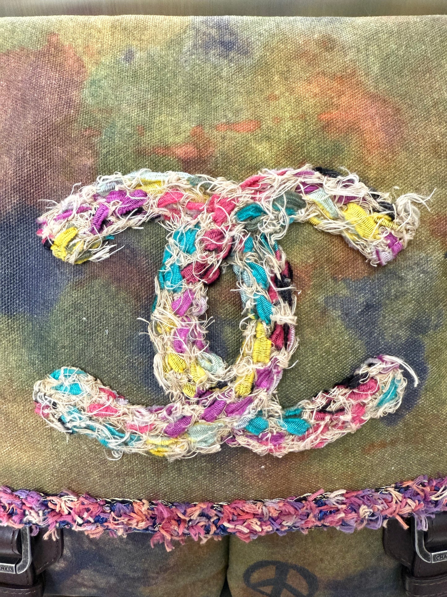 Chanel 15S on the pavements graffiti messenger bag