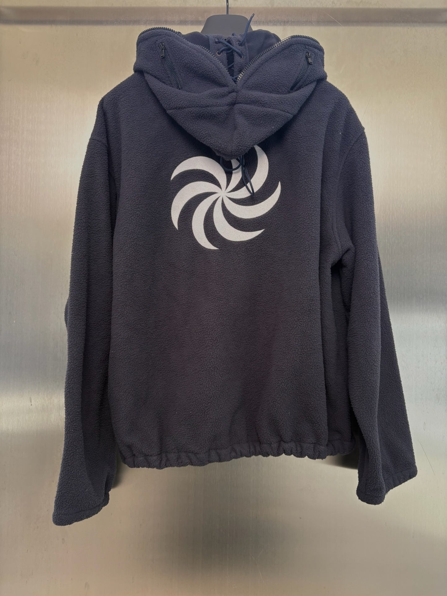 Vetements navy grip fleece bullet zip up