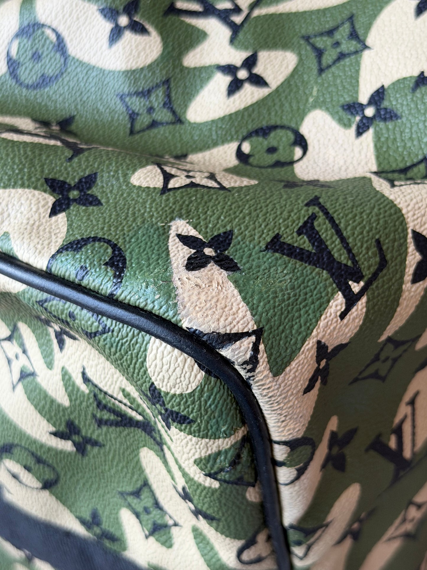 Louis Vuitton X Takashi Murakami 2008 Keepall Bandouliere Monogramouflage 55 Green