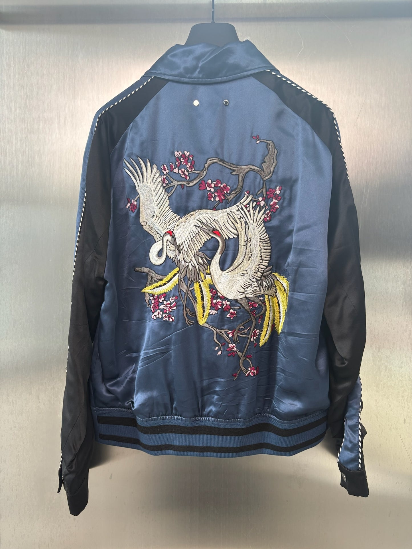 Louis Vuitton SS16 Crane Embroidery silk souvenir jacket
