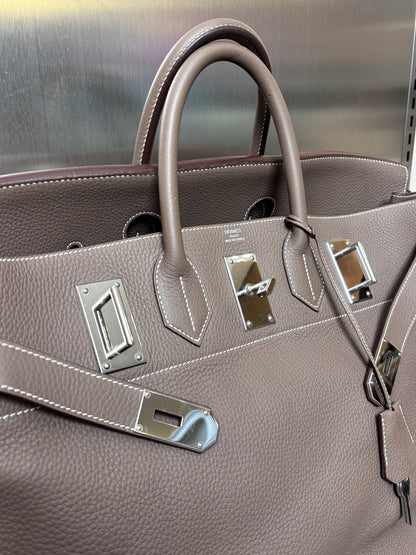 Hermes HAC 50 Etoupe Togo Leather Palladium SHW
