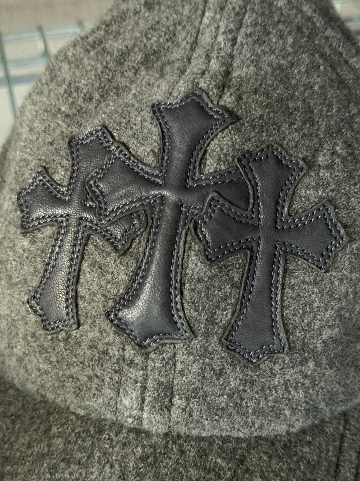 Chrome Hearts wool cemetery cross patches hat