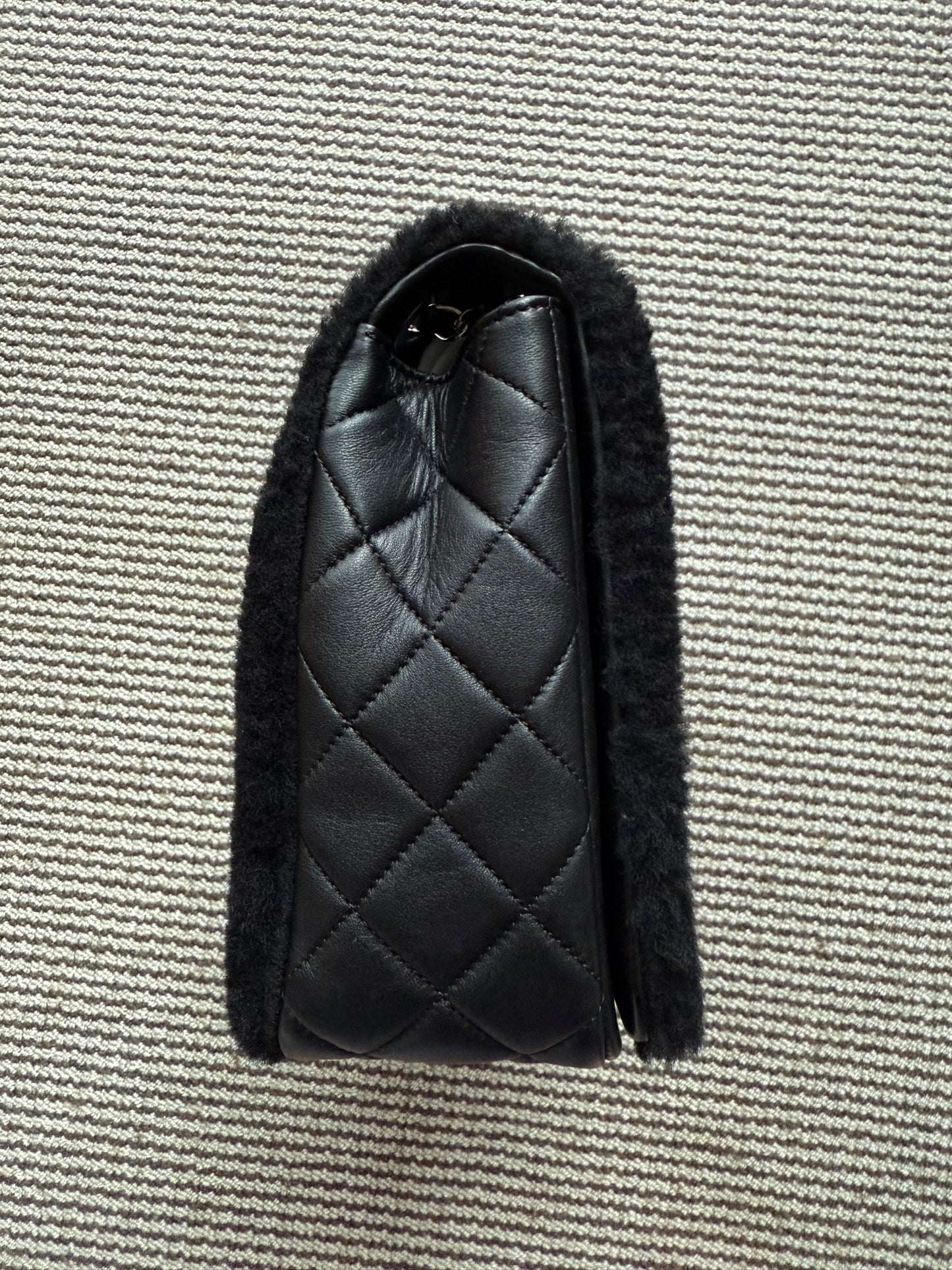 Chanel 14K Supermarket Shearling Classic Flap Jumbo No.5 Comic Bag