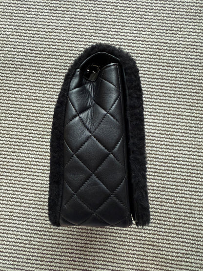 Chanel 14K Supermarket Shearling Classic Flap Jumbo No.5 Comic Bag