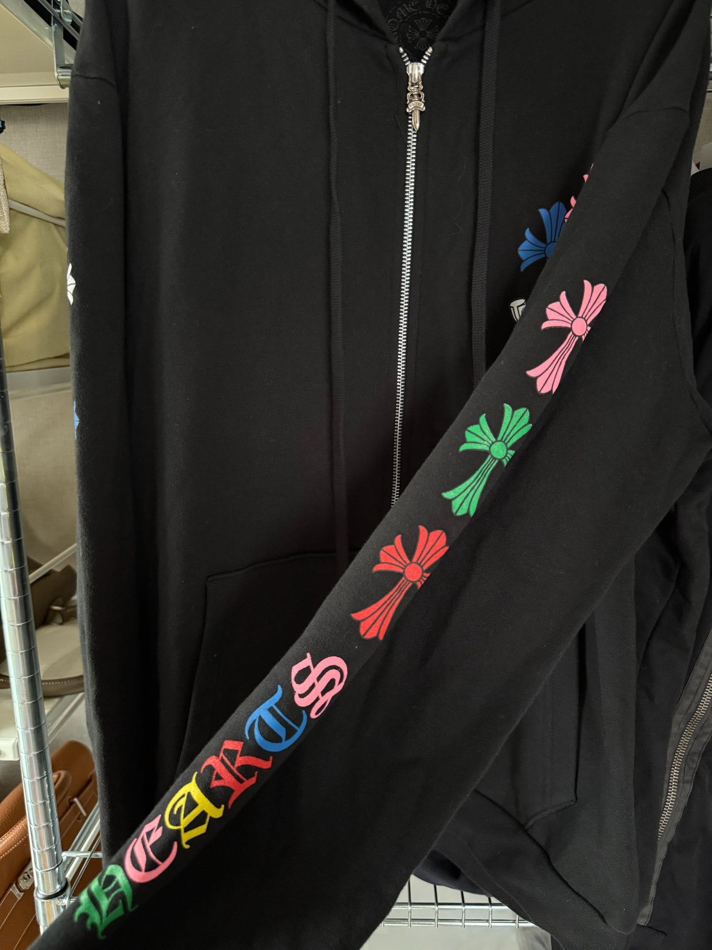 Chrome Hearts color cross patches zip up