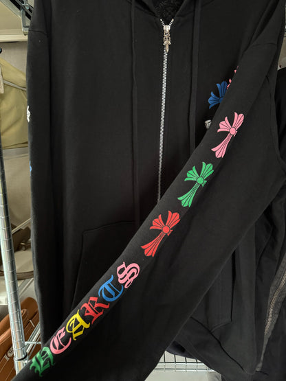 Chrome Hearts color cross patches zip up