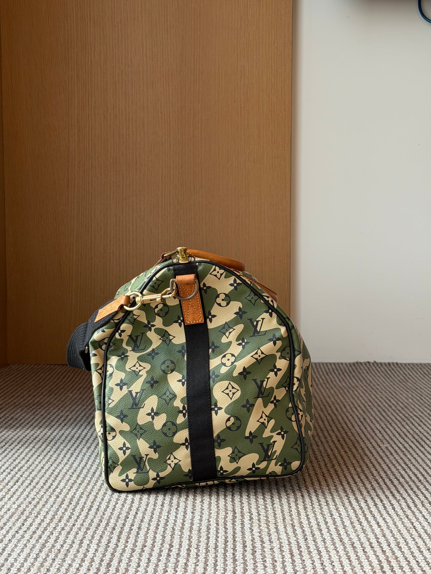 Louis Vuitton X Takashi Murakami 2008 Keepall Bandouliere Monogramouflage 55 Green