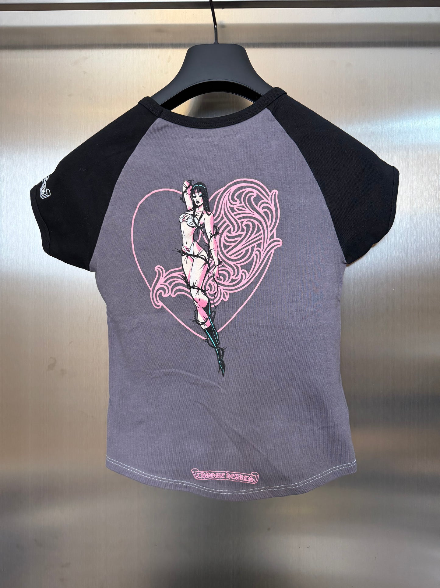 Chrome Hearts Deadly Doll Grey Baby Tee