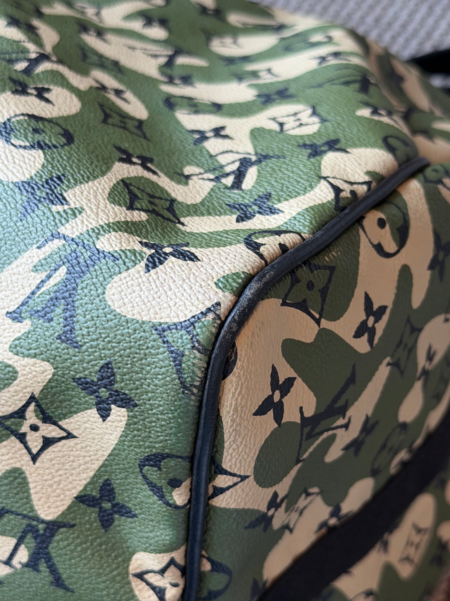 Louis Vuitton X Takashi Murakami 2008 Keepall Bandouliere Monogramouflage 55 Green