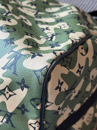 Louis Vuitton X Takashi Murakami 2008 Keepall Bandouliere Monogramouflage 55 Green