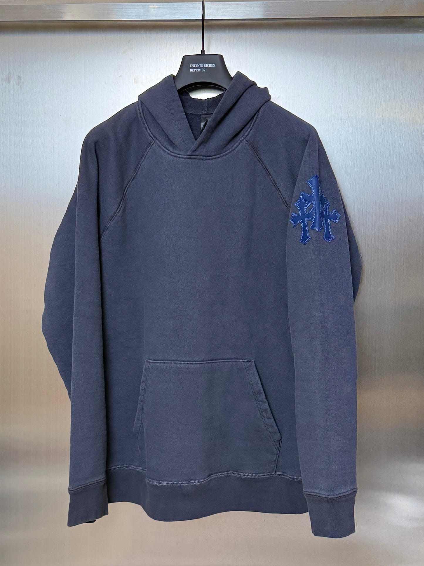 Chrome Hearts PaperJam blue patches wash hoodie