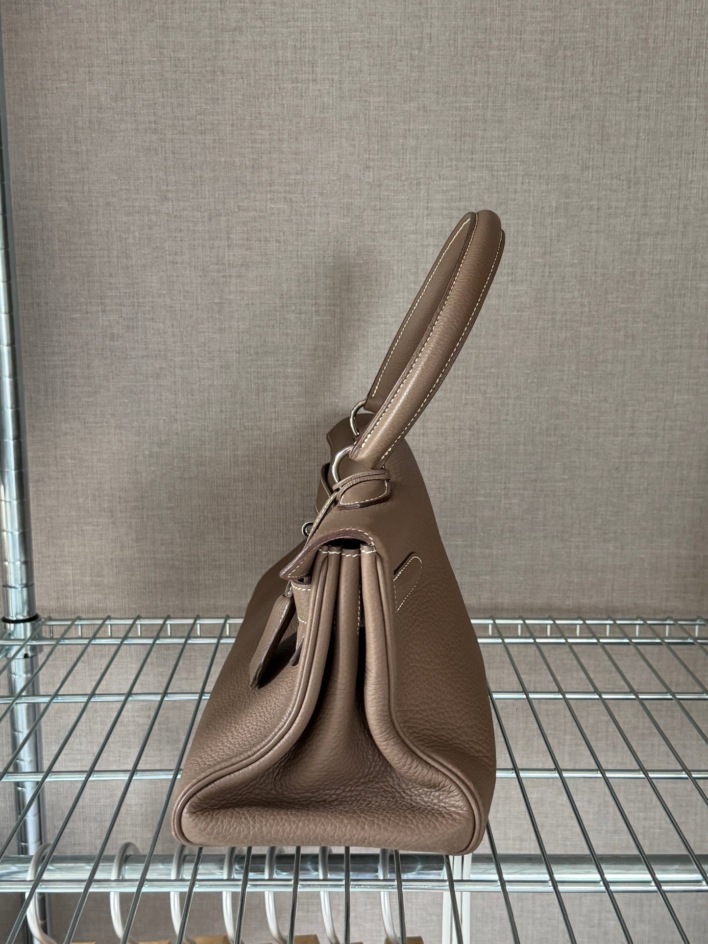 Hermes Kelly Shoulder Etoupe Togo Leather HW