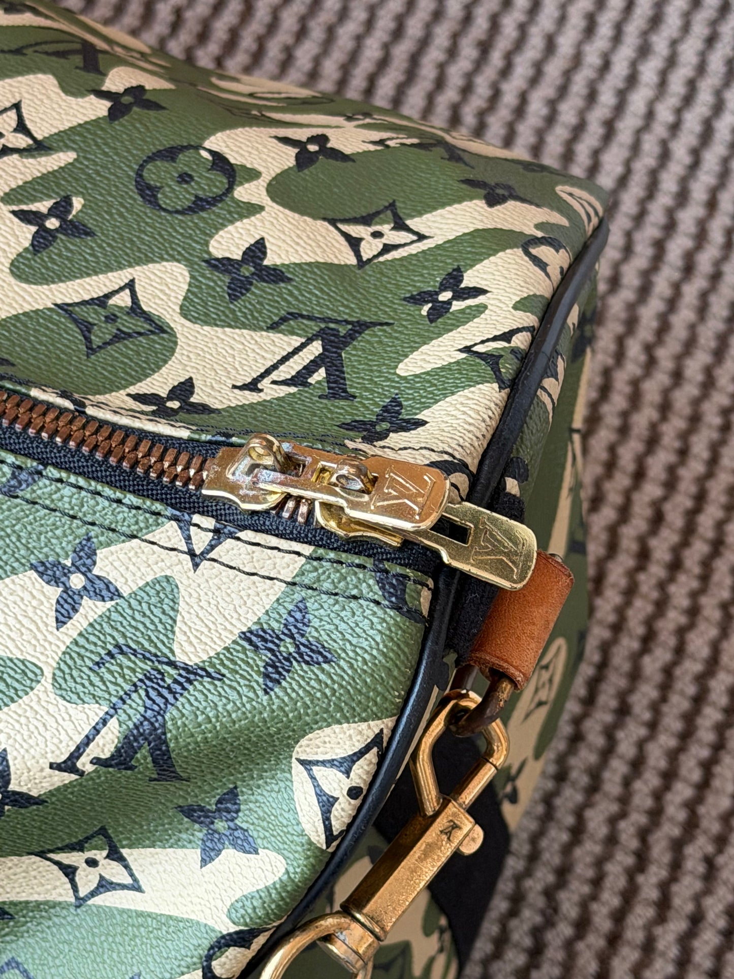 Louis Vuitton X Takashi Murakami 2008 Keepall Bandouliere Monogramouflage 55 Green