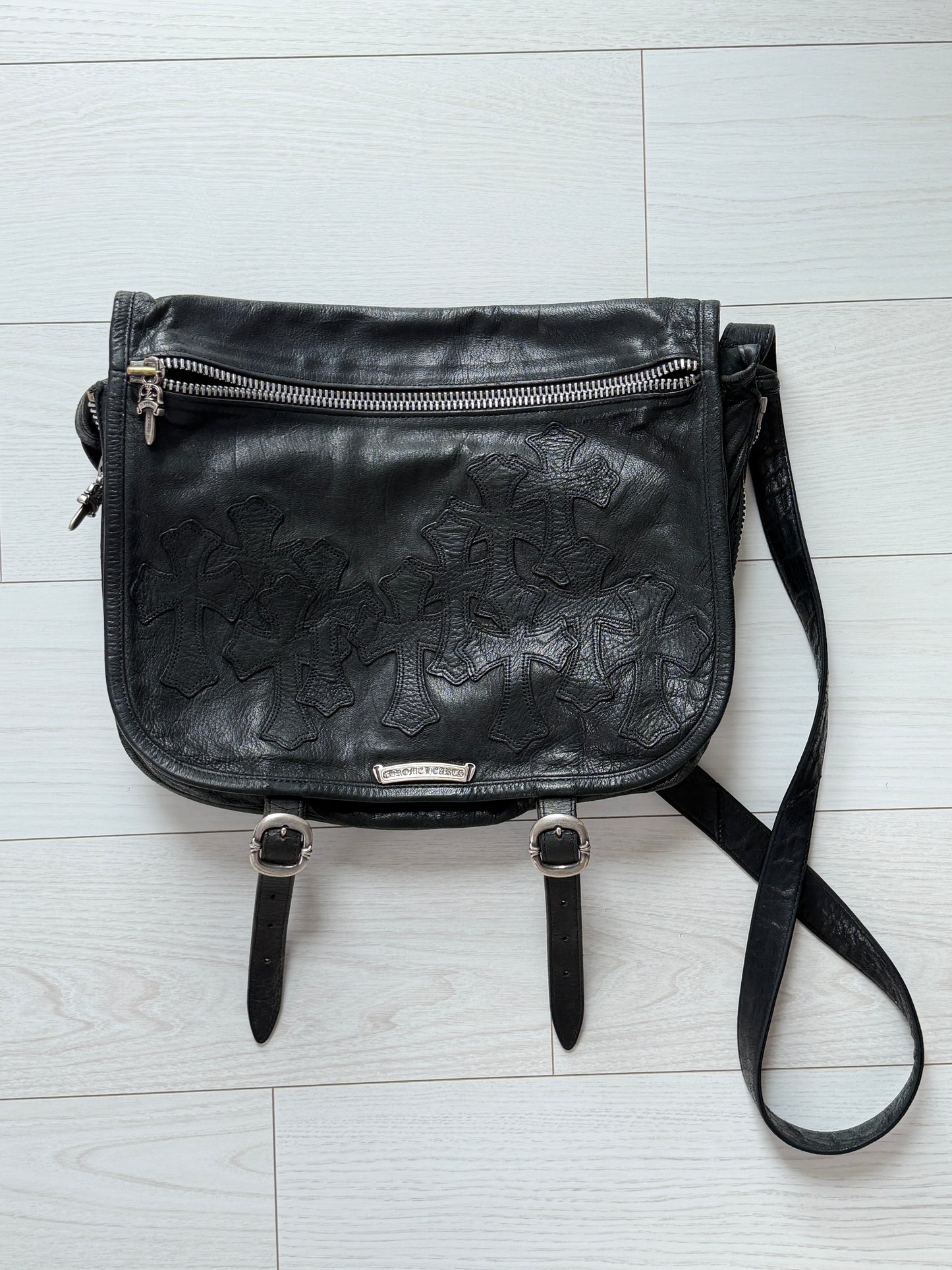 Chrome Hearts cross patches messenger bag