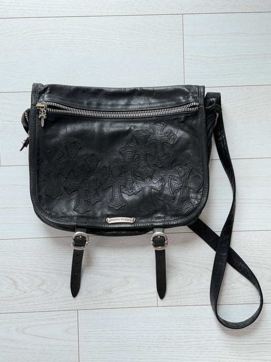 Chrome Hearts cross patches messenger bag