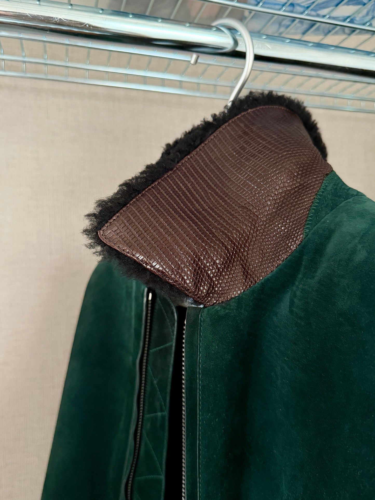 Berluti FW18 Haider Ackermann Lizard Collar Shearling Jacket
