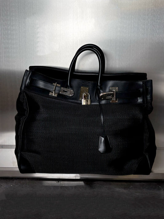 Hermes Crinoline Barenia HAC 50 Black Palladium