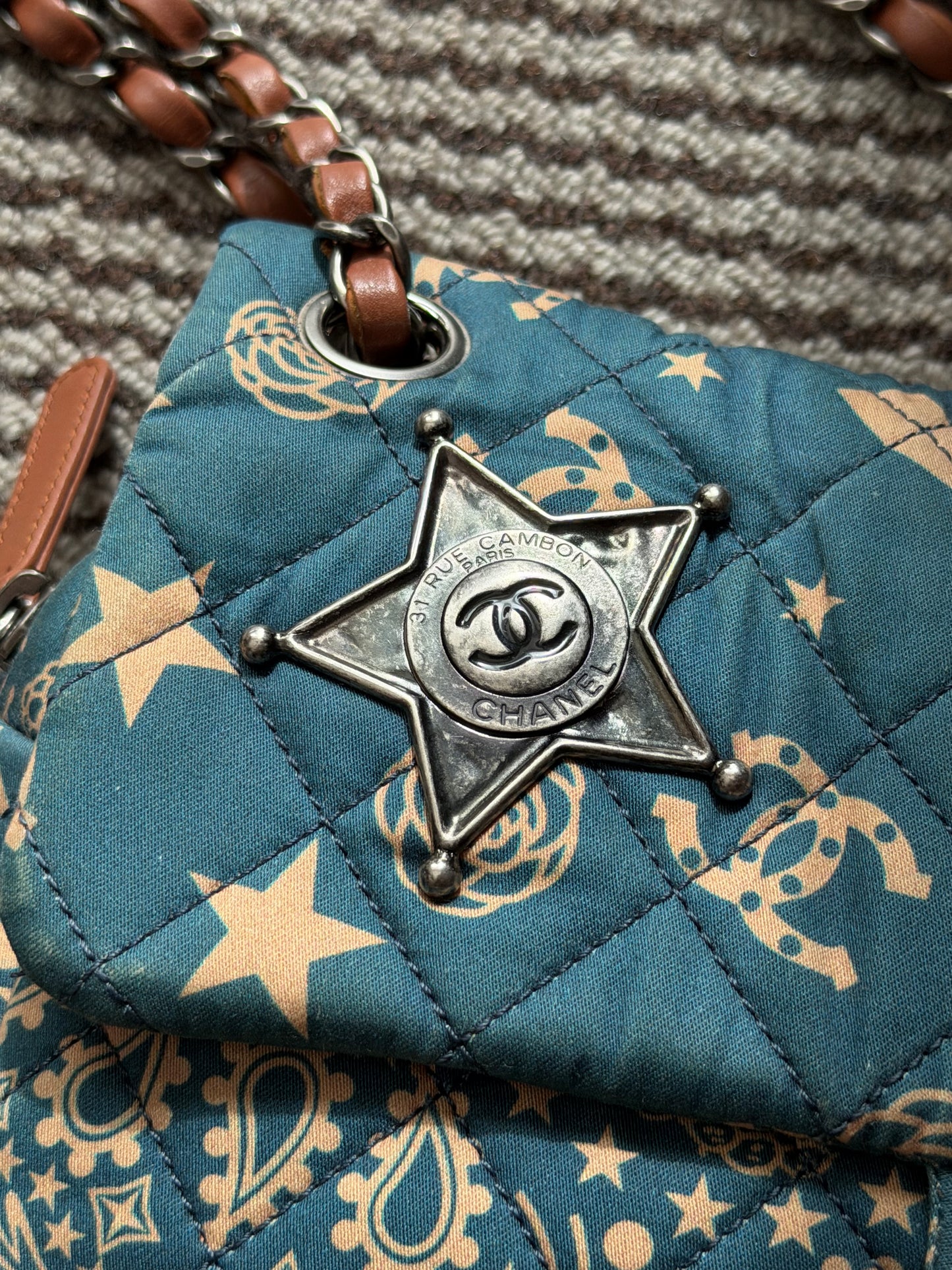 Chanel 2014 Paris Dallas Metiers D’art Bandana Medium Classic Flap