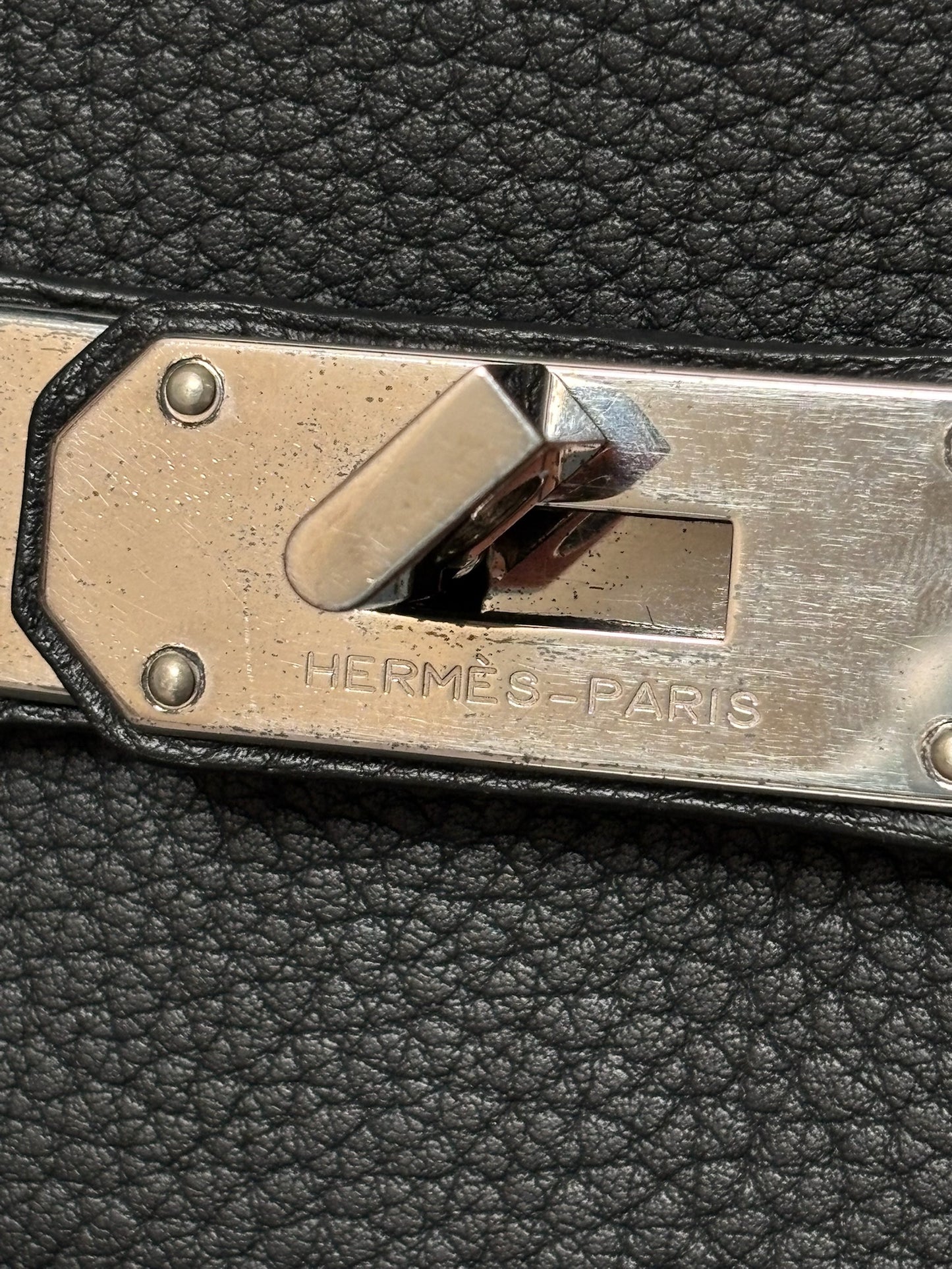 Hermes HAC 40 Noir Togo Leather Palladium SHW