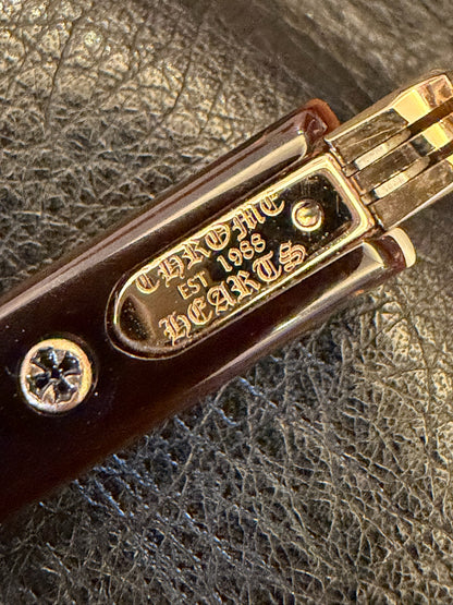 CHROME HEARTS DEEP I Gold Plated White Ebony Varnish glasses