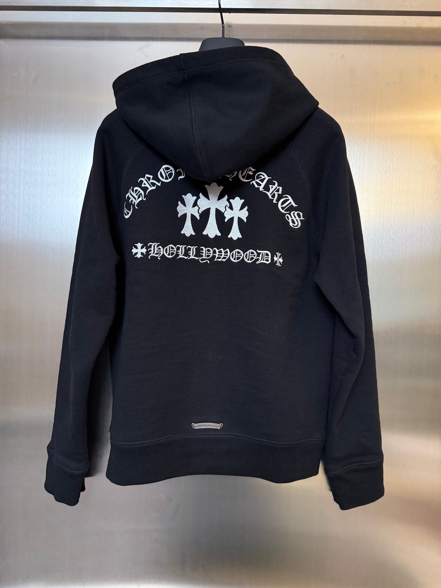 Chrome Hearts Hollywood triple cross embroidery hoodie zip up