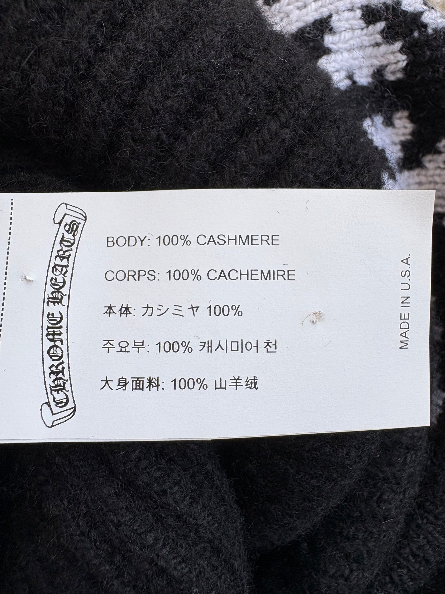Chrome Hearts Black Big Daddy Cashmere Beanie