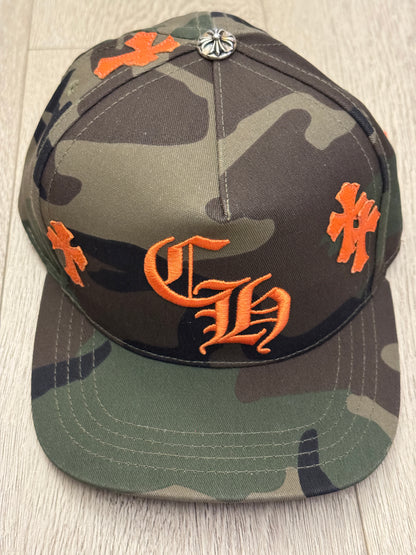 Chrome Hearts Camo Orange Patches hat