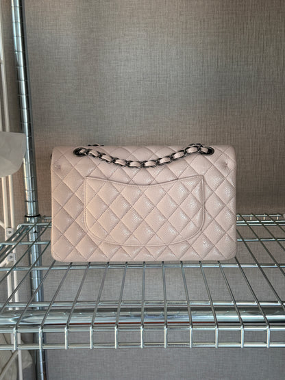 Chanel 2016 Caviar Leather Light Pink Medium Classic Flap