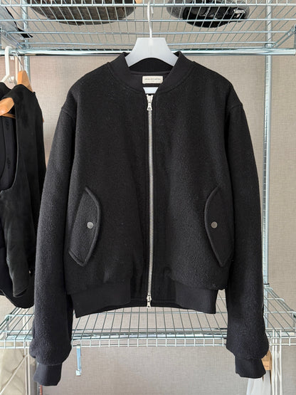 Dries Van Noten AW14 Backzip Wool Bomber Jacket