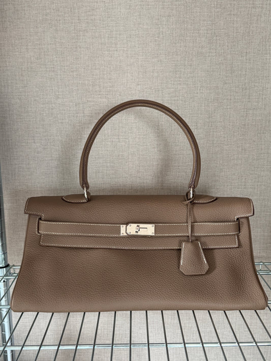Hermes Kelly Shoulder Etoupe Togo Leather HW